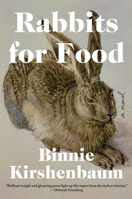 Paperback copy of "Rabbits for Food" by Soho Press, featuring the book cover with rabbit illustrations.