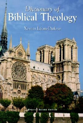 Open Bible with Dictionary of Biblical Theology by Word Among Us Press, showcasing detailed pages and biblical references.