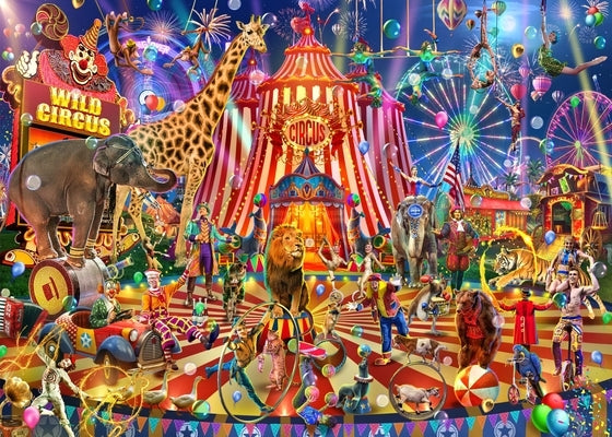 Brain Tree - Wild Circus 1000 Pieces Jigsaw Puzzle for Adults: With Droplet Technology for Anti Glare & Soft Touch Other Brain Tree Games