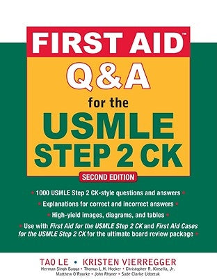 Paperback of First Aid Q&A for USMLE Step 2 CK by McGraw Hill Medical, showing the book cover with title and medical graphics.