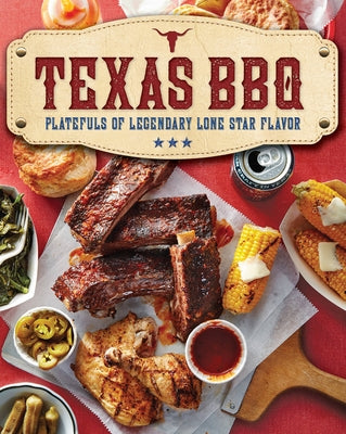 Paperback cookbook titled "Texas BBQ: Platefuls of Legendary Lone Star Flavor" by Southern Living, featuring a Texas-themed BBQ recipe page.