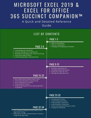 Microsoft Excel 2019 & Excel for Office 365 Succinct Companion(TM): A Quick and Detailed Reference Guide by Succinct Companion