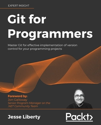 Paperback book titled "Git for Programmers" by Packt Publishing, featuring a cover with coding and version control illustrations.
