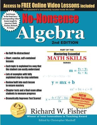 No-Nonsense Algebra, 2nd Edition: Part of the Mastering Essential Math Skills Series Paperback Math Essentials