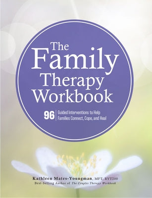 Paperback of The Family Therapy Workbook by PESI Publishing & Media, featuring a cover with family-themed illustrations and title text.
