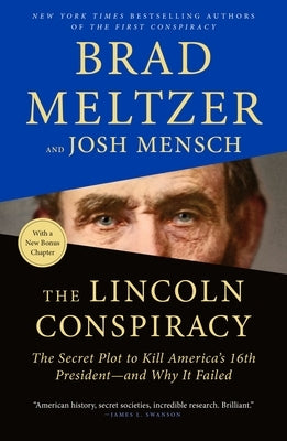 Paperback book titled "The Lincoln Conspiracy" by Flatiron Books, featuring a cover with historical imagery related to Abraham Lincoln.