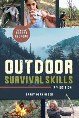 Outdoor survival skills book by Chicago Review Press showing a rugged outdoor scene with camping gear and survival tools.