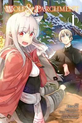 Paperback manga of Wolf & Parchment, Vol. 1, New Theory Spice & Wolf by Yen Press, featuring cover art with characters and title text.