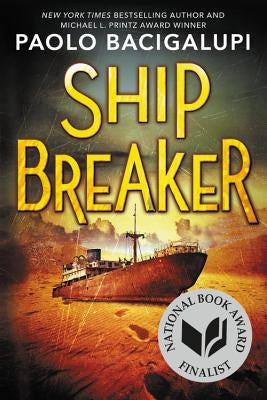 Paperback of Ship Breaker by Little, Brown Books for Young Readers, showing the book cover with ocean-themed artwork.