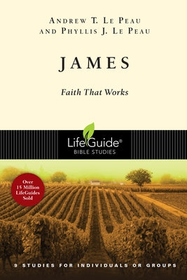 Paperback copy of "James: Faith That Works" by IVP Connect, showing the book cover with title and author on a plain background.