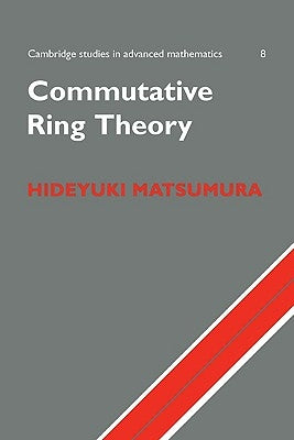 Paperback of Commutative Ring Theory textbook by Cambridge University Press, featuring mathematical diagrams on the cover.