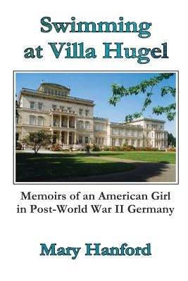 Paperback book titled "Swimming at Villa Hugel" by UCS Press, featuring a cover image with a swimming pool scene.