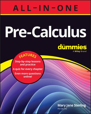 Pre-Calculus All-In-One for Dummies paperback book with chapter quizzes, featuring the For Dummies branding.