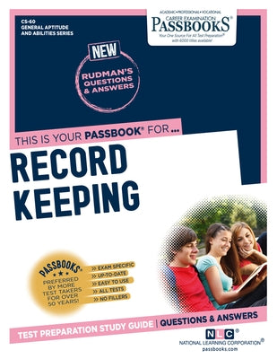 Record Keeping (Cs-60): Passbooks Study Guidevolume 60 by National Learning Corporation