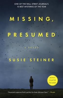 Cover of "Missing, Presumed" novel by Random House Trade, featuring abstract artwork and book title on the front.
