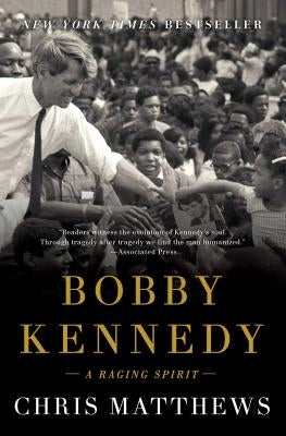 Paperback of "Bobby Kennedy: A Raging Spirit" by Simon & Schuster showing the book cover with portrait and title.