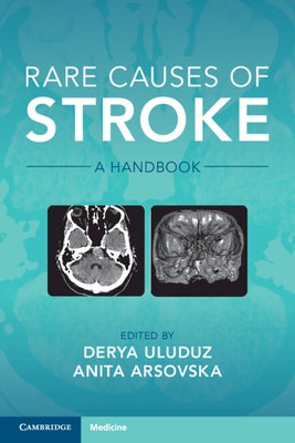 Paperback of "Rare Causes of Stroke" handbook by Cambridge University Press, showing the book cover with title and author details.