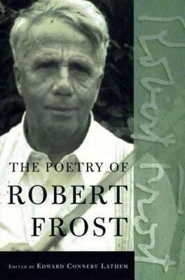 Paperback copy of "The Poetry of Robert Frost: The Collected Poems" by Holt McDougal, featuring a close-up of the book cover.