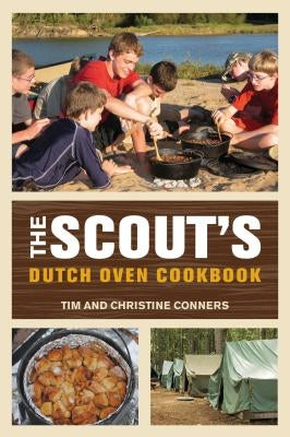 Paperback Scout's Dutch Oven Cookbook by Falcon Press Publishing featuring colorful food photography and recipe pages.