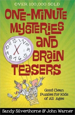 Paperback of One-Minute Mysteries and Brain Teasers by Harvest House Publishers showing colorful puzzle cover for kids of all ages.