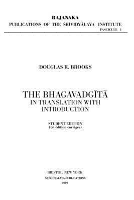 The Bhagavadgītā in Translation with Introduction: Student Edition Paperback Independently Published