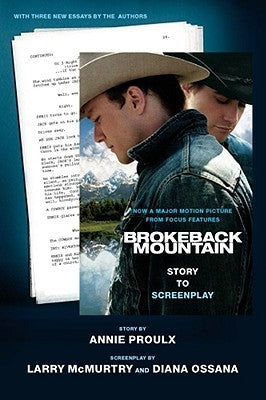 Open copy of Brokeback Mountain: Story to Screenplay by Scribner Book Company showing the book cover and title.