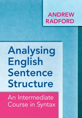 Paperback book titled "Analyzing English Sentence Structure" by Cambridge University Press, featuring a blue cover with text and diagrams.
