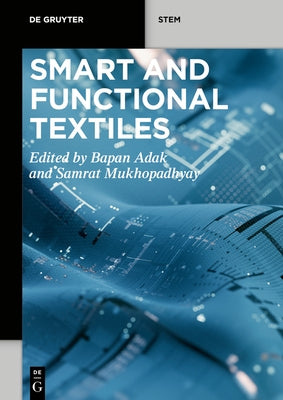 Paperback book titled "Smart and Functional Textiles" by de Gruyter, showing the cover with text and design elements.