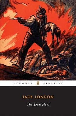 Paperback of The Iron Heel by Penguin Group, showing the book cover with title and author details.