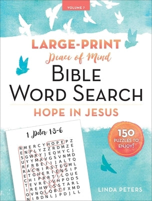 Paperback Bible word search titled "Peace of Mind Hope in Jesus" from Good Books, featuring a colorful cover design.