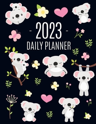 Koala Planner 2023: Australian Outback Animal Agenda: January-December Pretty Pink Butterflies & Yellow Flowers Monthly Scheduler For Work by Press, Pimpom Pretty