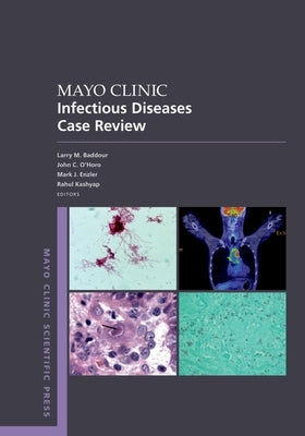 Paperback book titled "Mayo Clinic Infectious Disease Case Review" by Oxford University Press, USA, featuring cover with medical graphics.