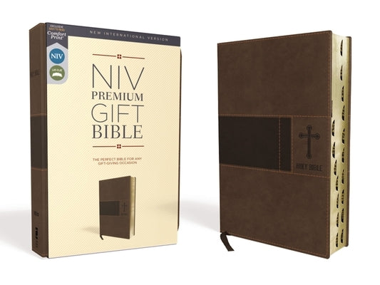 Niv, Premium Gift Bible, Leathersoft, Brown, Red Letter Edition, Indexed, Comfort Print by Zondervan