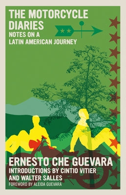 Paperback of The Motorcycle Diaries by Seven Stories Press showing the book cover with Latin American scenery and title text.