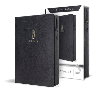 La Biblia Católica En Español: Tamaño Grande, Letra Grande. Símil Piel Negra, Co N Cremallera / Catholic Bible Black Leathersoft with Zipper by Biblia de América