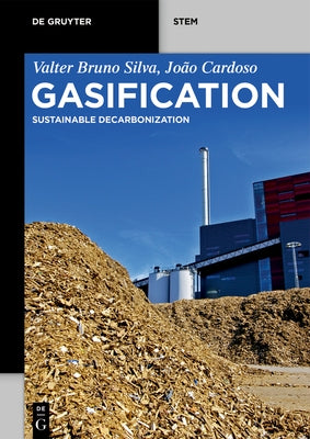 Paperback book titled "Gasification" by de Gruyter, featuring a cover with scientific illustrations and detailed text on energy conversion.
