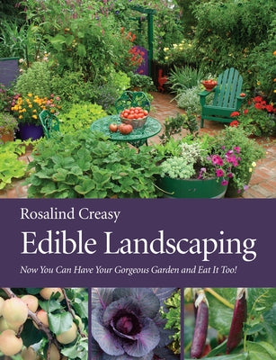Colorful edible landscaping garden with various herbs, vegetables, and flowering plants by Counterpoint LLC.