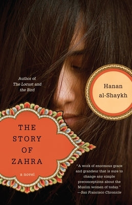 Paperback copy of "The Story of Zahra" by Anchor Books, featuring the book cover with Arabic-inspired artwork.