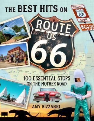 Paperback book titled "The Best Hits on Route 66" by Globe Pequot Press, showing a cover with vintage Route 66 imagery.