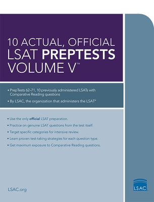 10 Actual, Official LSAT Preptests Volume V: (preptests 62-71) by Law School Admission Council