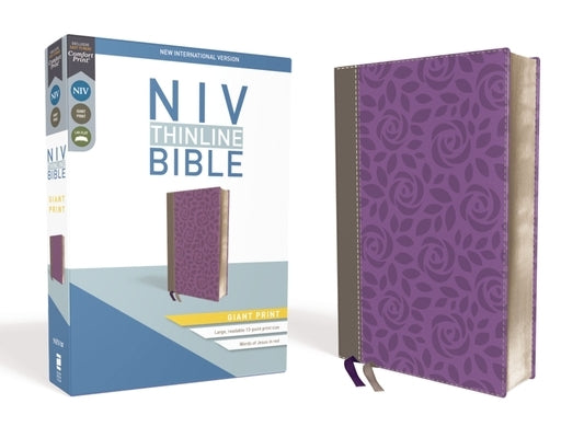 NIV, Thinline Bible, Giant Print, Imitation Leather, Gray/Purple, Red Letter Edition by Zondervan