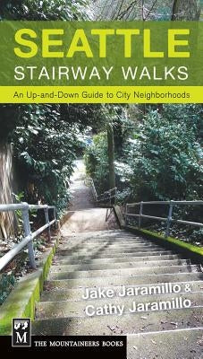 Cover of Seattle Stairway Walks book by Mountaineers Books, featuring a cityscape and stairway illustrations.