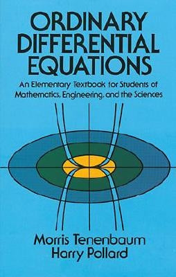 Cover image of "Ordinary Differential Equations" textbook by Dover Publications, featuring mathematical illustrations and title text.