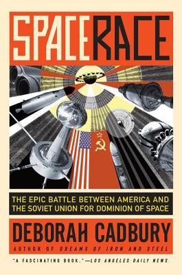 Paperback book cover for "Space Race" by Harper Perennial, featuring a space-themed design illustrating the US and Soviet space competition.