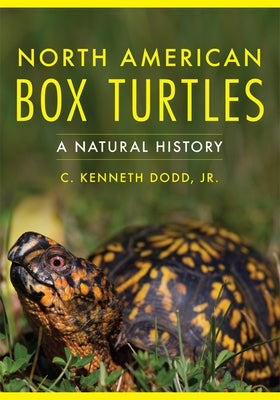 Paperback book titled "North American Box Turtles: A Natural History" from University of Oklahoma Press, featuring a turtle illustration.