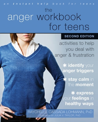 Paperback of The Anger Workbook for Teens by Instant Help Publications, showing the book cover with colorful illustrations.