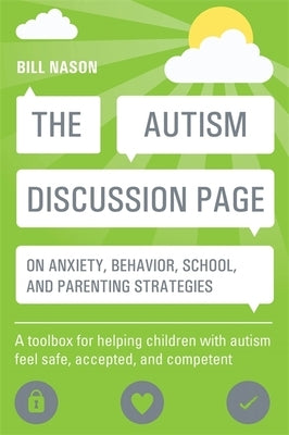 Paperback book titled "The Autism Discussion Page" by Jessica Kingsley Publishers, focusing on autism, anxiety, behavior, and parenting strategies.