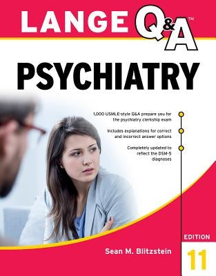 Paperback Lange Q&A Psychiatry, 11th Edition by McGraw Hill Medical, featuring a close-up of the book cover with title and publisher logo.