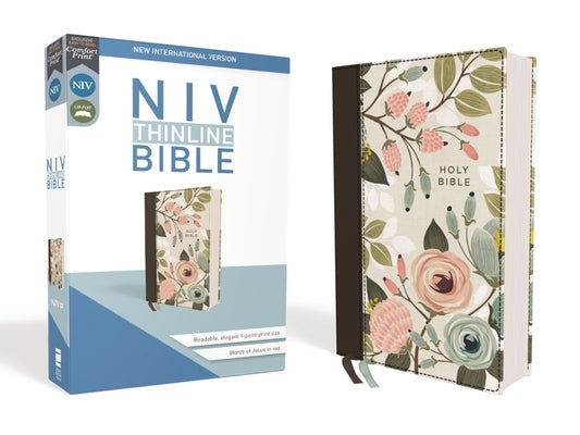 Niv, Thinline Bible, Cloth Over Board, Floral, Red Letter Edition, Comfort Print by Zondervan