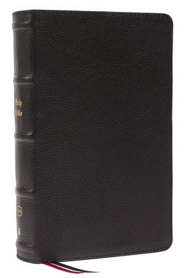 KJV Large Print Single-Column Bible, Personal Size with End-Of-Verse Cross References, Black Genuine Leather, Red Letter, Comfort Print (Thumb Indexed by Thomas Nelson